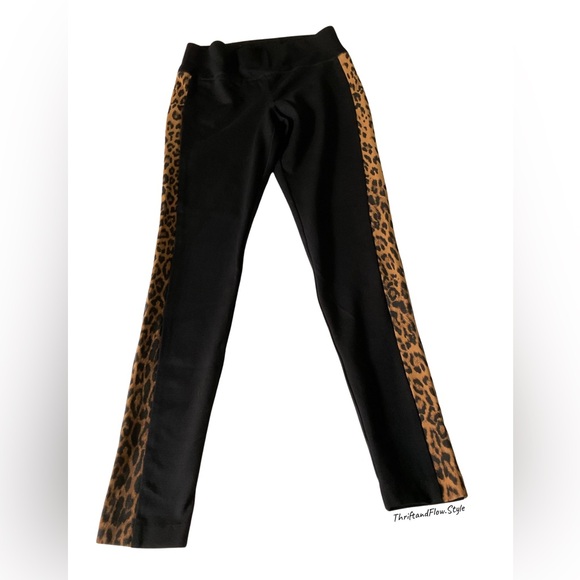 NWOT | I.N.C INTERNATIONAL CONCEPTS | LEGGING | BK + LEOPARD PRINT | SIZE 4 | - Picture 2 of 7